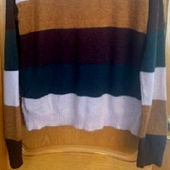 Philosophy Acrylic Blend Pullover Knit Sweater Striped Turtleneck Size M - Picture 5 of 5